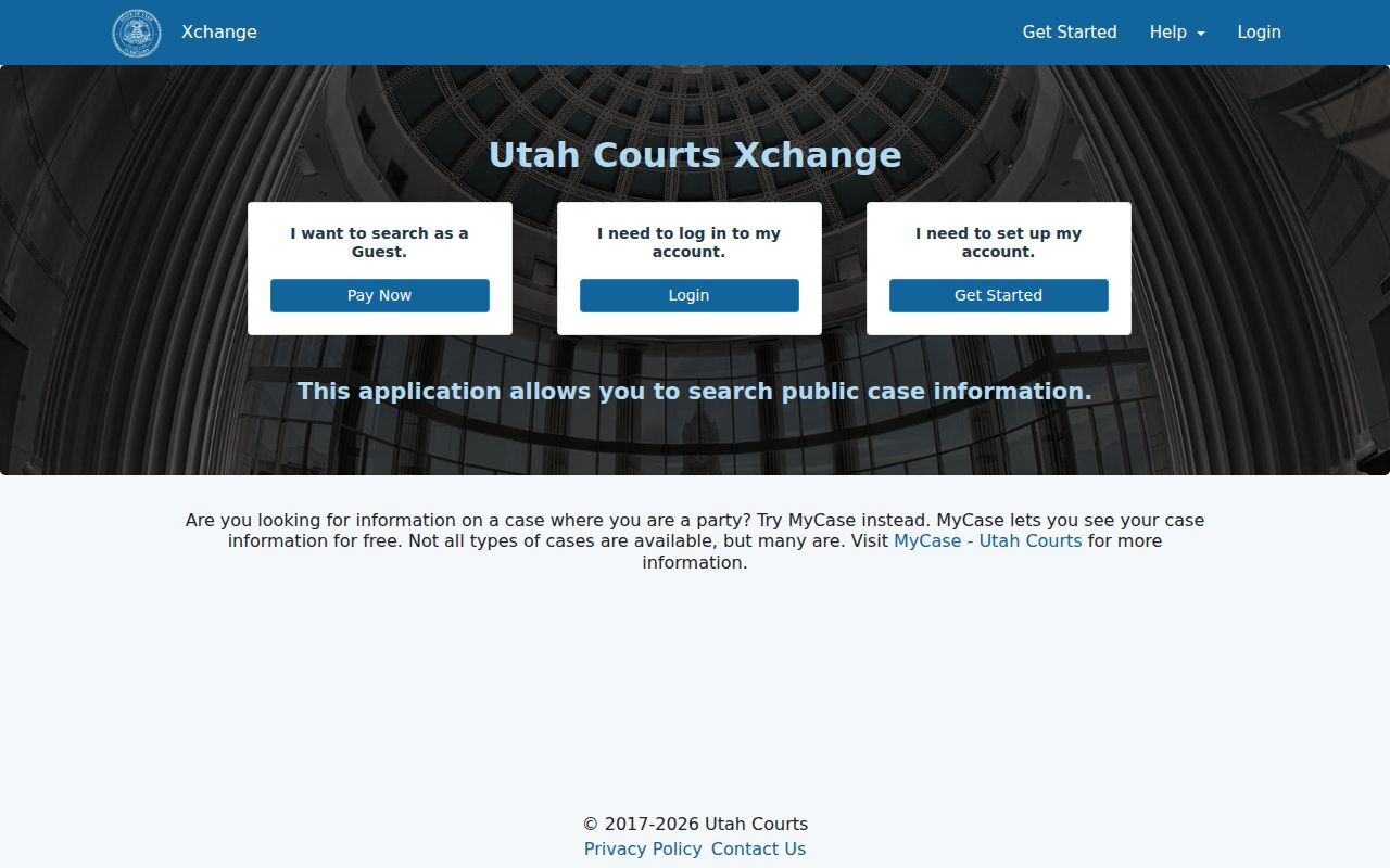Iron County case lookup Xchange guest entry